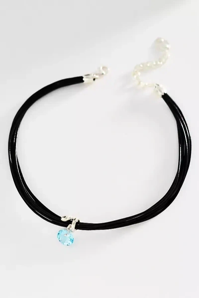Chan Luu Blue Topaz Pendant Serpentine Cord Necklace In Black