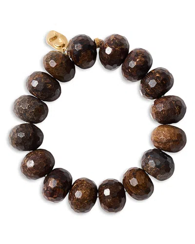 Chan Luu Bronzite Beaded Stretch Bracelet In Brown