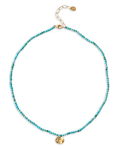 Chan Luu Camille Beaded Gemstone Pendant Necklace, 18-20 In Blue