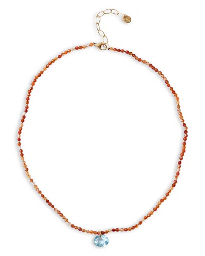 Chan Luu Camille Beaded Gemstone Pendant Necklace, 18-20 In Red