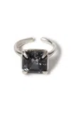 Chan Luu Caprice Sterling Silver Crystal Toe Ring In Black