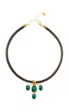 Chan Luu Caroline 18k Gold-plated Emerald Necklace In Green