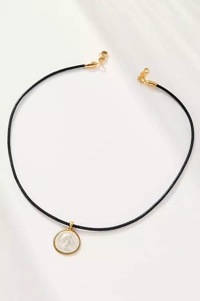 Chan Luu Coin Leather Necklace In Gold
