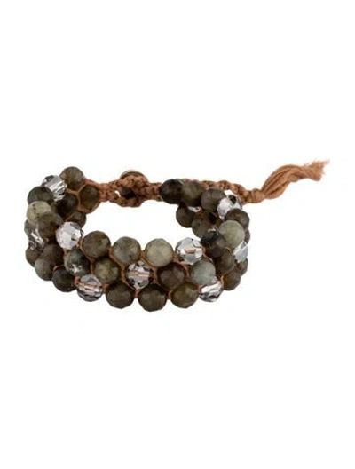 Pre-owned Chan Luu Cord, Crystal & Bead Wrap Bracelet In Multicolor