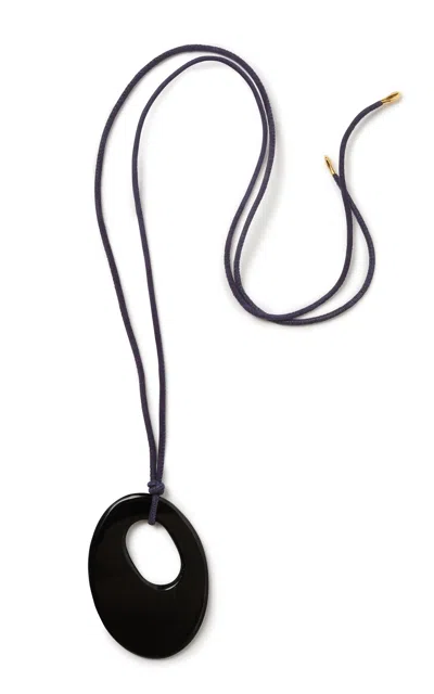 Chan Luu Corinne 18k Gold-plated Sterling Silver Necklace In Navy