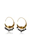 Chan Luu Crescent 18k Gold-plated Black Spinel Earrings