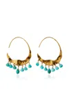 Chan Luu Crescent 18k Gold-plated Sterling Silver Black Spinel Earrings