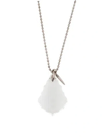 Pre-owned Chan Luu Crystal Pendant Necklace, 32.25" In Transparent