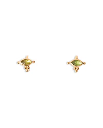 Chan Luu Della Gemstone Stud Earrings In Green