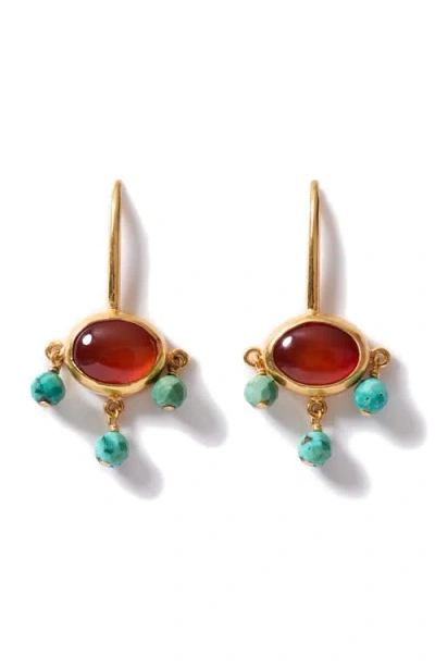 Chan Luu Della Semiprecious Stone Drop Earrings In Brown