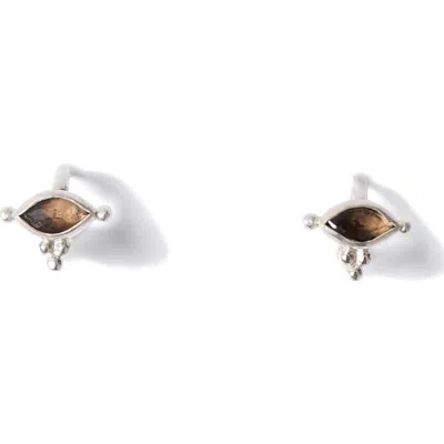 Chan Luu Della Smoky Quartz Stud Earrings In Metallic