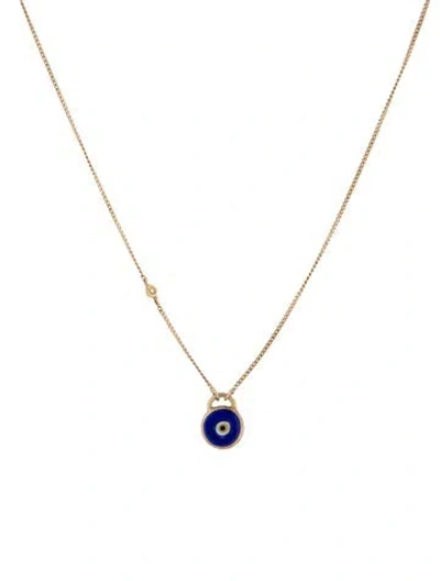 Pre-owned Chan Luu Diamond & Glass Evil Eye Pendant Necklace, 17" In Multicolor