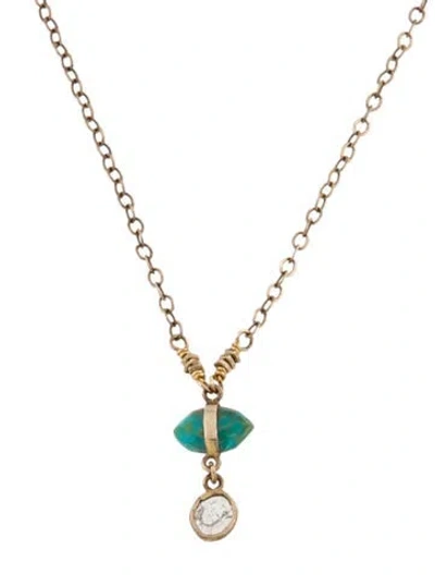 Pre-owned Chan Luu Diamond & Stone Evil Eye Pendant Necklace, 17.75" In Multi