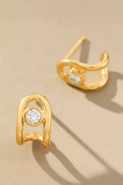 Chan Luu Diamond Arc Huggie Earrings In Gold