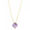 Chan Luu Diamond Clam Shell Necklace In Amethyst In Gold