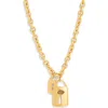 Chan Luu Double Lock Charm Necklace In Gold