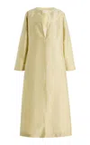 Chan Luu Dupioni Collarless Coat In Gray