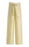 Chan Luu Dupioni Straight Leg Pants In Green