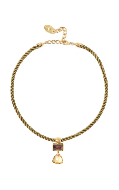 Chan Luu Exclusive Beverly Amethyst Silk Necklace In Olive