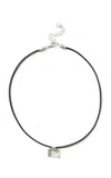 Chan Luu Exclusive Cora Sterling Silver Amethyst Leather Necklace In Green