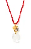 Chan Luu Exclusive Leila 18k Gold-plated Carnelian Necklace In Red