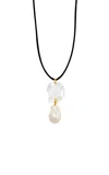 Chan Luu Exclusive Maris Pearl Leather Necklace In White