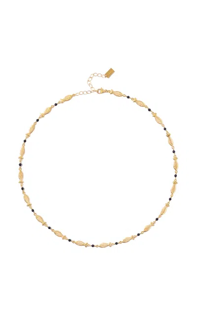 Chan Luu Exclusive Minnow 18k Gold Plated Onyx Necklace In Gold