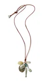Chan Luu Fishermans Sterling Silver Multi-stone Necklace In Red