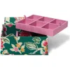 Chan Luu Floral Jewelry Box With Removable Tray In Green