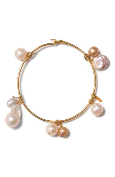 Chan Luu Freshwater Pearl Bangle In Gold