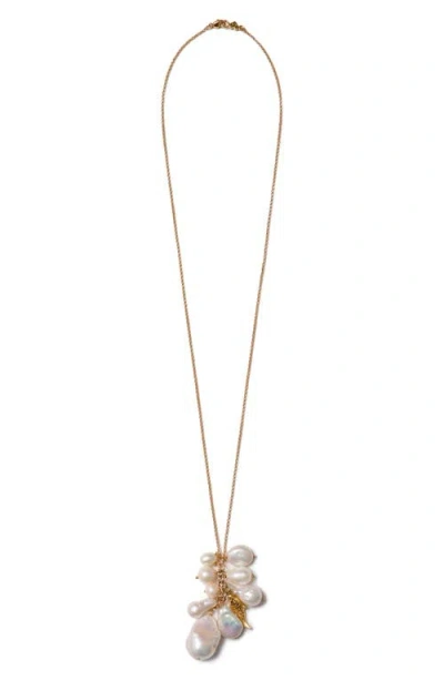 Chan Luu Freshwater Pearl Cluster Pendant Necklace In Gold