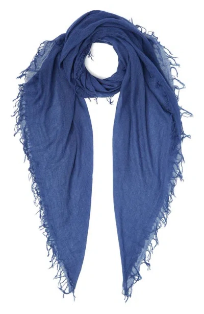 Chan Luu Fringe Cashmere & Silk Scarf In Blue