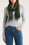 Chan Luu Fringe Cashmere & Silk Scarf In Green