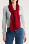 Chan Luu Fringe Cashmere & Silk Scarf In Red