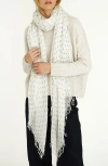 Chan Luu Fringe Cashmere & Silk Scarf In White