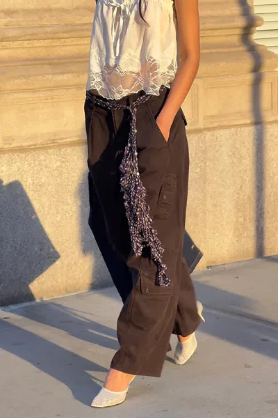 Chan Luu Fringe Skinny Scarf In Blue