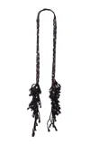 Chan Luu Fringed Skinny Scarf In Black
