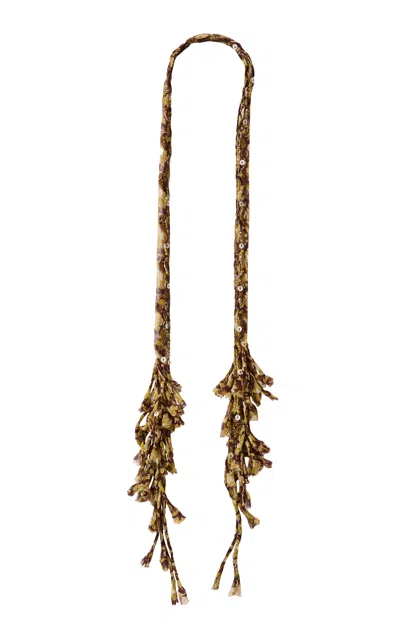 Chan Luu Fringed Skinny Scarf In Brown