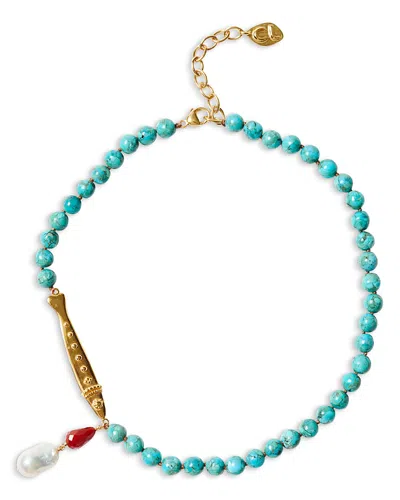 Chan Luu Gemstone & Fish Charm Turquoise Beaded Pendant Necklace, 16-18 In Blue