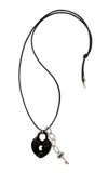 Chan Luu Heart Locket Gold-plated Quartz Necklace In Black