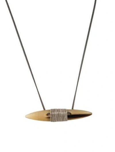 Pre-owned Chan Luu Horn Pendant Necklace, 20" In Neutrals