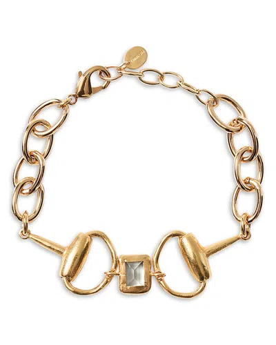 Chan Luu Horsebit Green Amythest Chain Bracelet In Gold