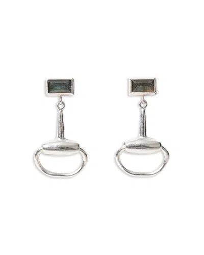 Chan Luu Horsebit Labradorite Drop Earrings In Metallic