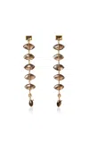 Chan Luu Isadora Gold-plated Smoky Quartz Earrings In Brown