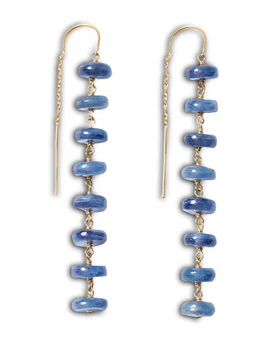 Chan Luu Ladder Gemstone Linear Drop Threader Earrings In Blue