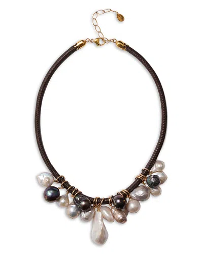 Chan Luu Lea Mixed Freshwater Pearl Collar Necklace, 15-17 In Black