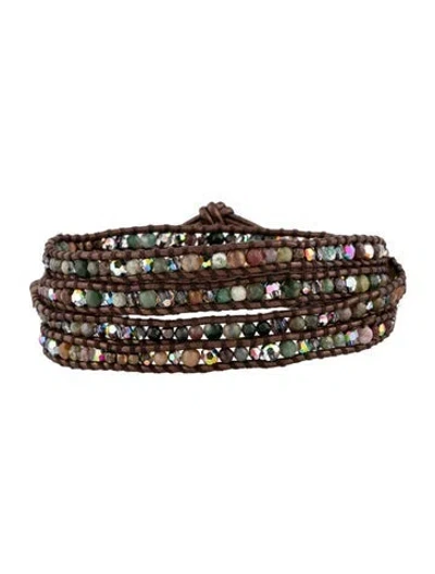 Pre-owned Chan Luu Leather & Bead Wrap Bracelet In Multicolor