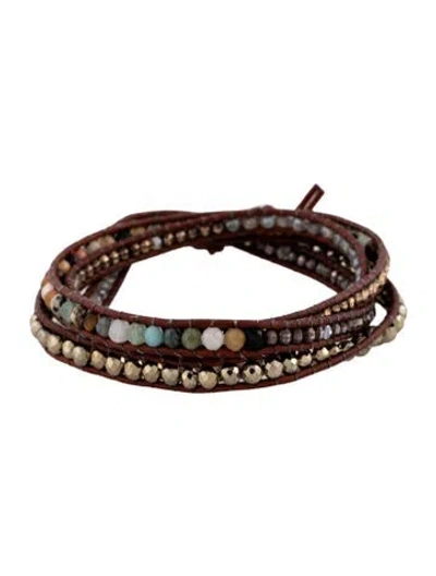 Pre-owned Chan Luu Leather & Beaded Wrap Bracelet In Multicolor