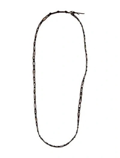 Pre-owned Chan Luu Leather & Cord Bead Strand Necklace, 35.25" In Multi