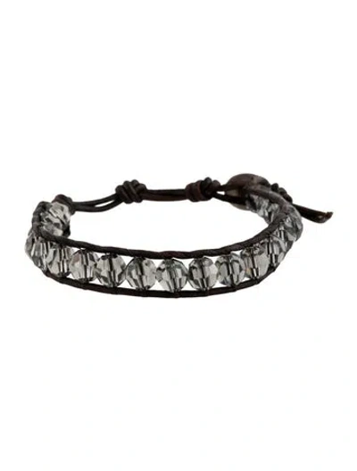Pre-owned Chan Luu Leather & Crystal Beaded Wrap Bracelet In Multicolor